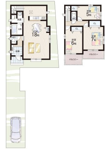 堺市美原区阿弥　新築一戸建ての間取り|A号地