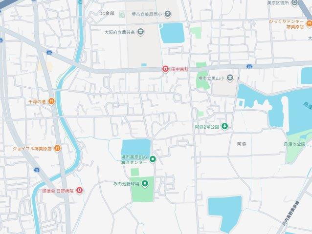 堺市美原区阿弥　新築一戸建ての地図