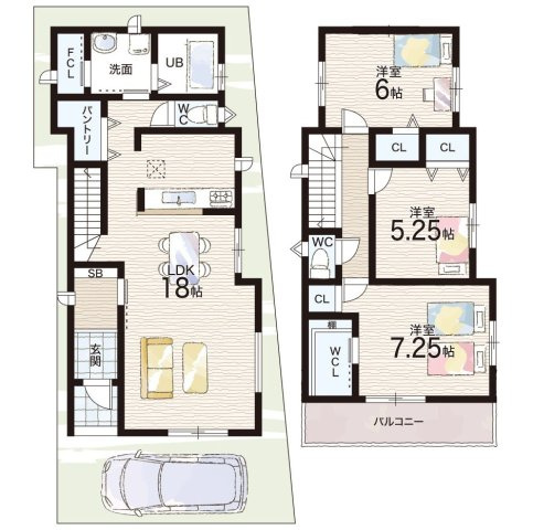 ◆堺市美原区阿弥　新築一戸建ての間取り|B号地