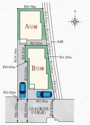堺市美原区阿弥　新築一戸建ての区画図|全２区画