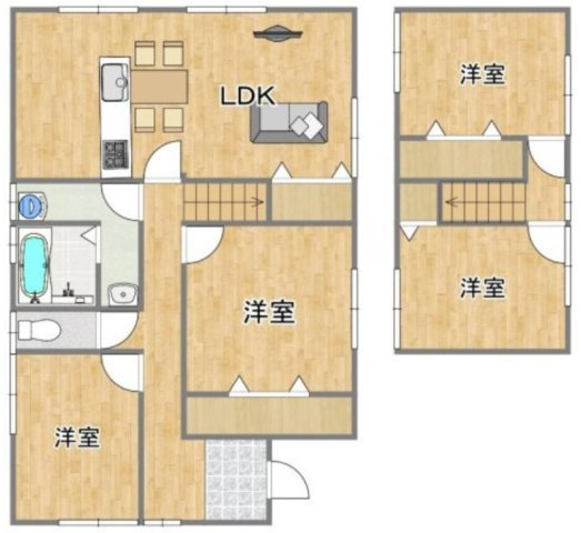 【間取り】 | 仲介手数料無料！厚南小学校に通えるリフォーム済み中古住宅　宇部市東際波台５丁目 | お客様のご意見を凝縮した使いやすい間取り