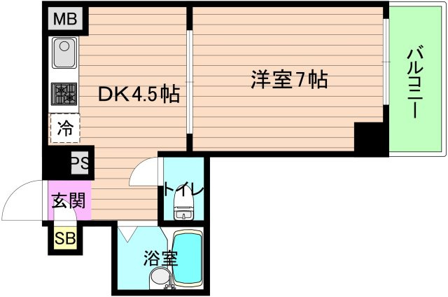 大阪市都島区都島本通５丁目の賃貸マンションの間取り