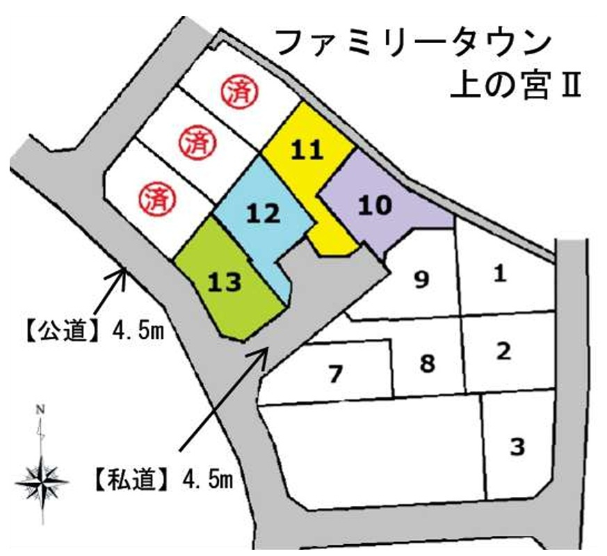 ファミリータウン上の宮Ⅱ　10号棟の区画図
