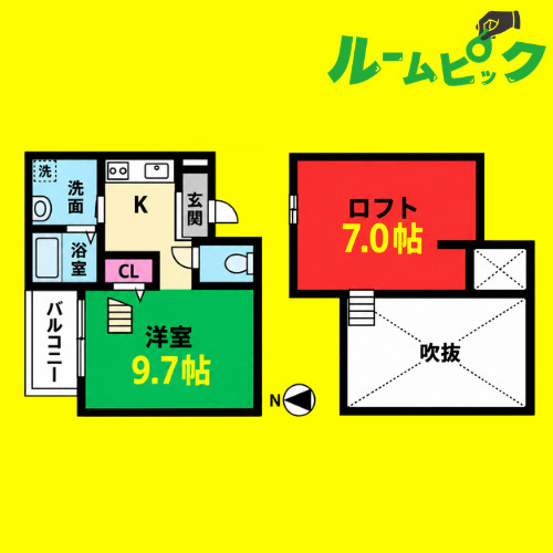 カユーハ大宮(カユーハオオミヤ)　名古屋市賃貸　仲介手数料無料の間取り