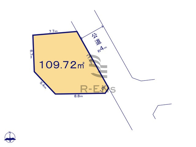 【土地図】 | 練馬区大泉学園町１丁目　売地 | 間口11.7ｍと開放感ある佇まいが期待されます