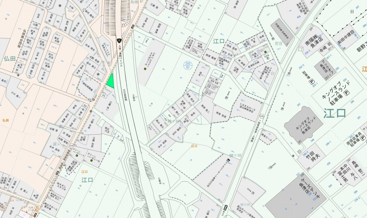 売地No.106 魚津市江口の地図