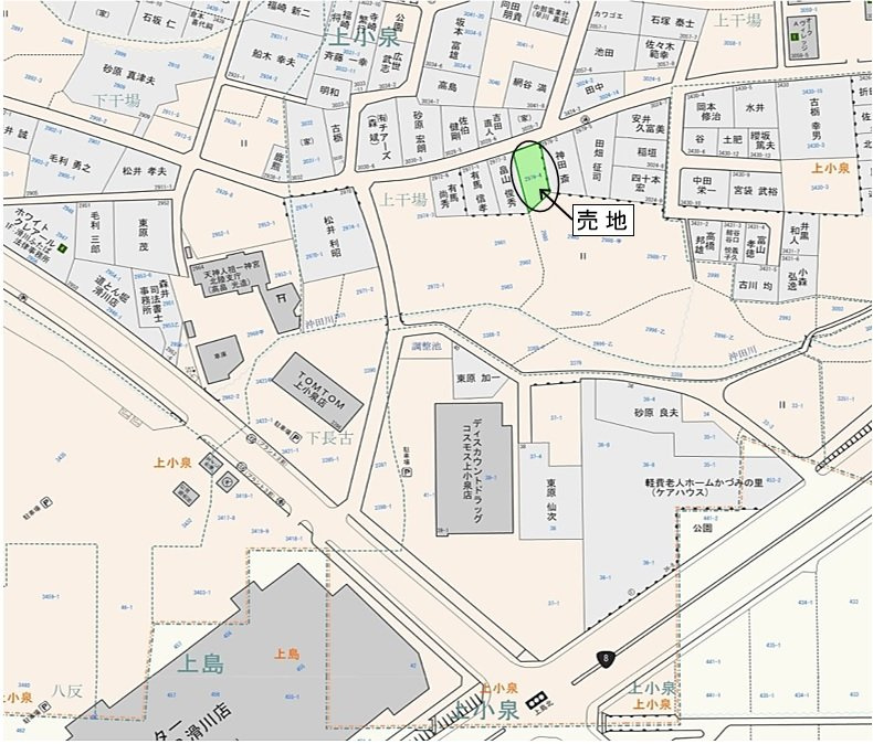 売地No.421上小泉の地図