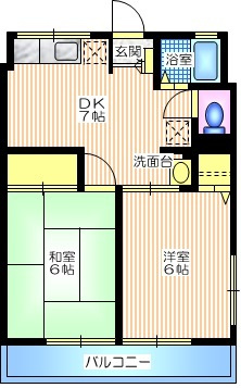 シティハイム　三立ハイツＢの間取り|南向き東南角部屋２面採光