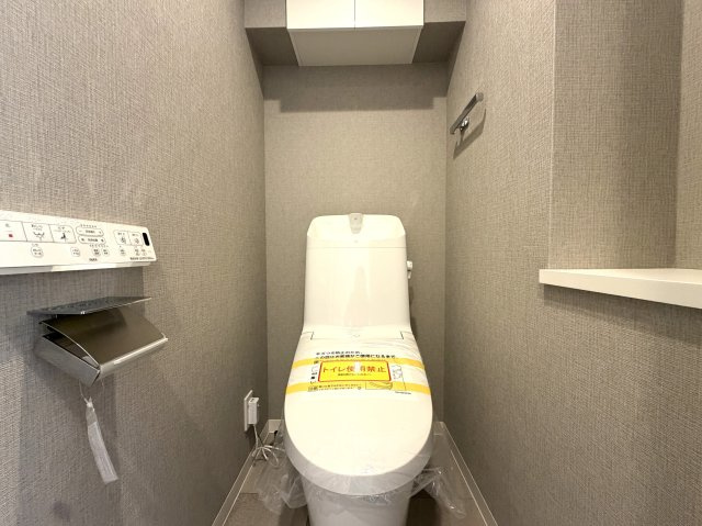 名前の通り横浜でも中心部に佇む好立地。２駅２路線利用可で目の前のバス停からはさらに多方面へのお出かけも可能◎車持ちの方には文句ない国道1号線沿い☆な、【リフォーム／グリフォーネ横浜・中央】のトイレ|落ち着いた色調のトイレです