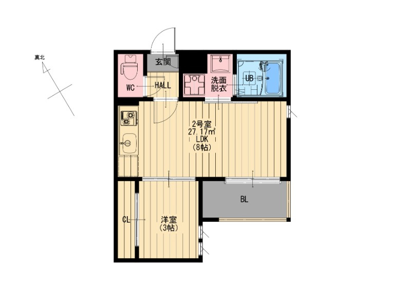 熊本市中央区島崎１丁目のアパートの間取り