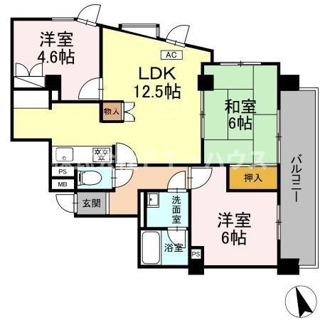 フジ・ヴェール毘沙門堂の間取り
