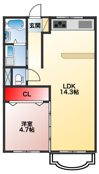 【間取り】 | コーポ河中Ⅰ