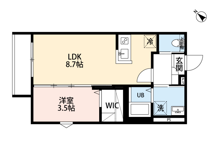 ｌｅ　ｄｅ　ｌａ　Ｍａｉｎ　ｌｅｖｅ　ｎｉｓｈｉｕｒａｗａの間取り