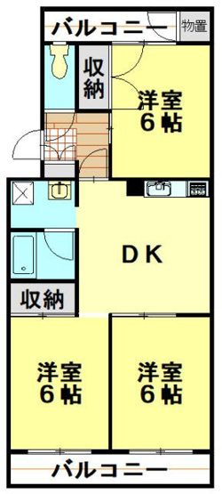 【間取り】 | ウィステリア８０１