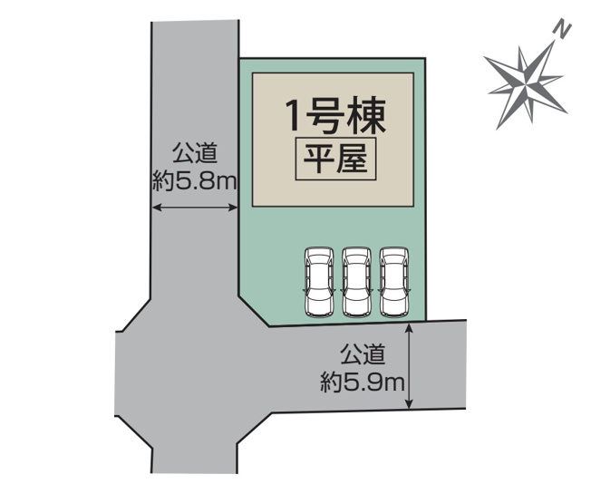 【区画図】 | 熊谷市拾六間　ブルーミングガーデン　新築戸建　全1棟　1号棟