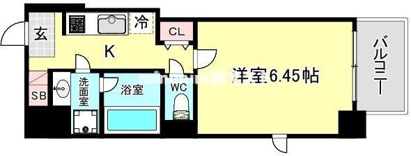 大阪市西区本田４丁目の賃貸マンションの間取り