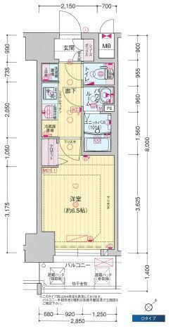 大阪市西区境川２丁目の賃貸マンションの間取り