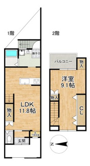【間取り】 | 衣笠開キ町貸家