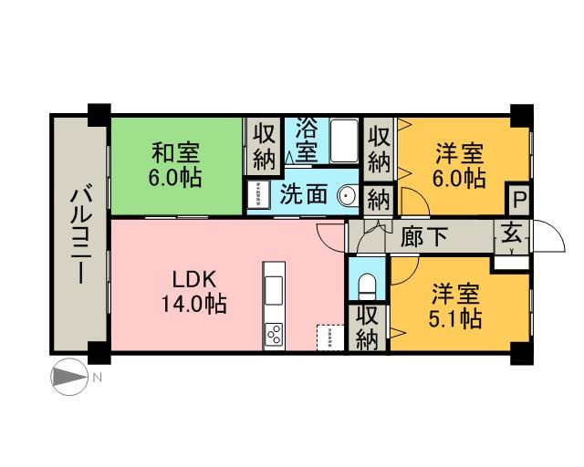 ルネス下中野マンションの間取り