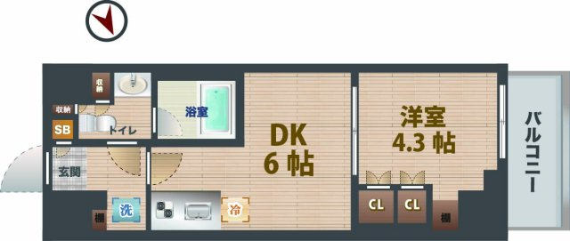【間取り】 | ルフォンプログレ中野坂上 | 1DKのお部屋です。