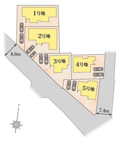 小郡市大崎　新築戸建の区画図