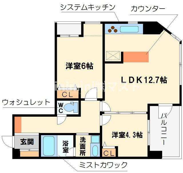 アーデンタワー北堀江の間取り