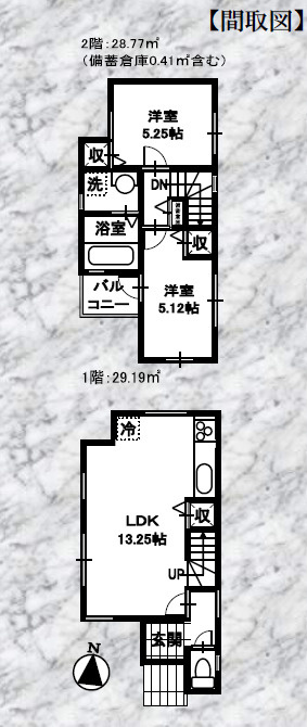 仲介手数料無料　横浜市中区大平町の間取り