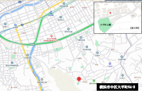 仲介手数料無料　横浜市中区大平町の地図