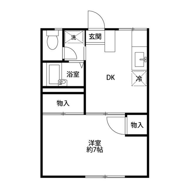 海老名市国分北２丁目のアパートの間取り