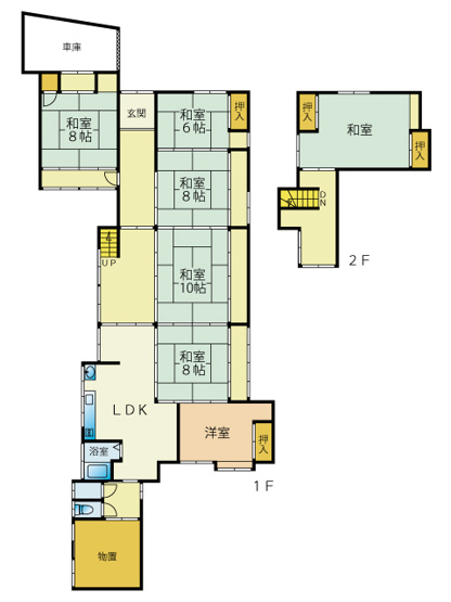 【間取り】 | 【中古戸建住宅】大仙市角間川町字町頭 大正７年築 古民家住宅