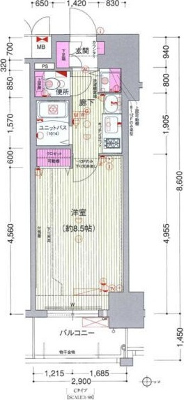 プレサンス名古屋駅前グランヴィルの間取り