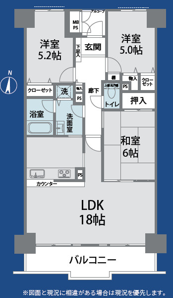 ライオンズプラザ大宮の間取り|【3LDK：76.97㎡】14階建ての最上階部分で眺望良好！南向きにつき、リビングまで自然光が入り込み、明るい雰囲気のお部屋です！全居室に収納スペースありで、生活動線もスッキリ！