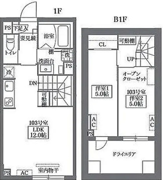 ＣＯＣＯＣＵＢＥ鵜の木の間取り