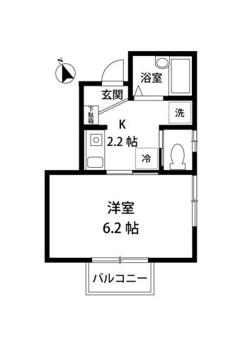 【間取り】 | ニューSⅡ | はじめての一人暮らしの方や学生さんにオススメ！1Kタイプのお部屋です♪なんと言っても角部屋・最上階＆二面採光なのが嬉しい♪