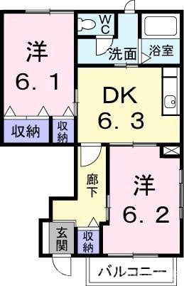 【間取り】 | ファミール・鶴市　Ｂ