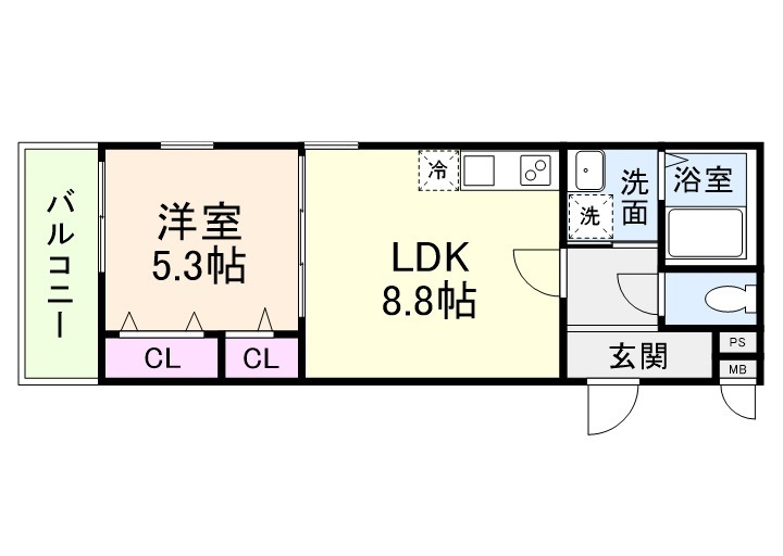 フジパレス今川Ⅱ番館の間取り