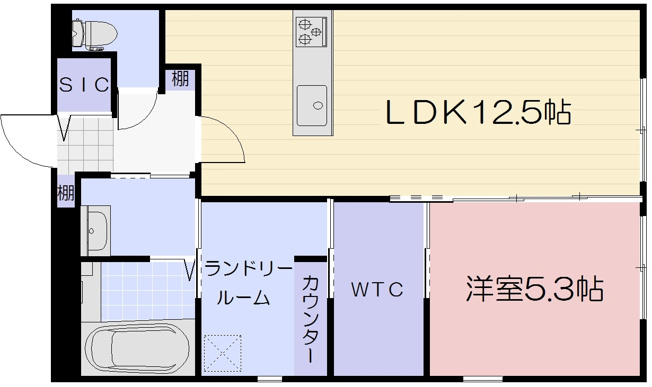 【間取り】 | 仮）旭本町新築AP　北棟