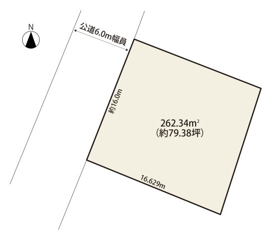 川口市末広2丁目約79坪の売地の区画図
