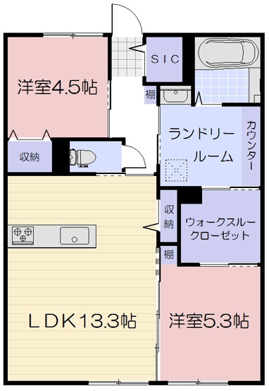 【間取り】 | 仮）旭本町新築AP　南棟