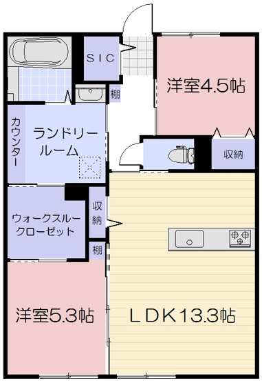 【間取り】 | 仮）旭本町新築AP　南棟