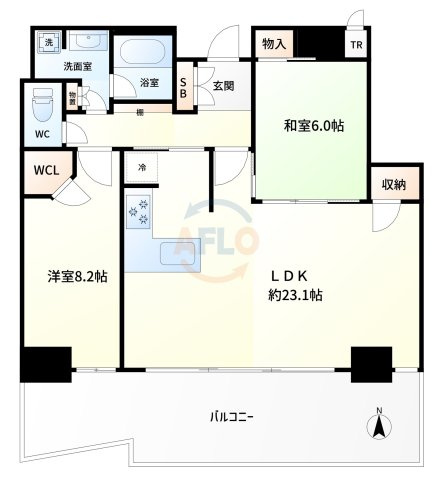 大阪ひびきの街ザ・サンクタスタワー　堀江小学校区の間取り|大阪ひびきの街ザ・サンクタスタワー　開放的な間取り