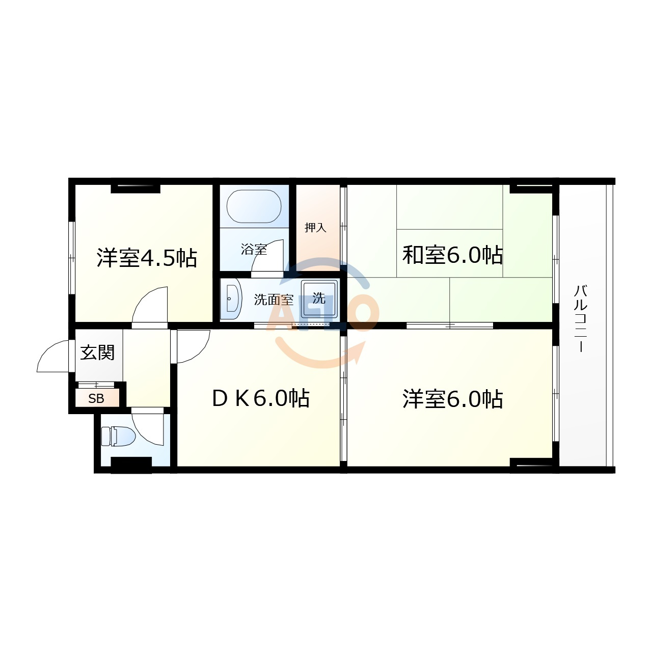ロイヤルハイツ北田辺　北田辺小学校区の間取り|ロイヤルハイツ北田辺　間取り