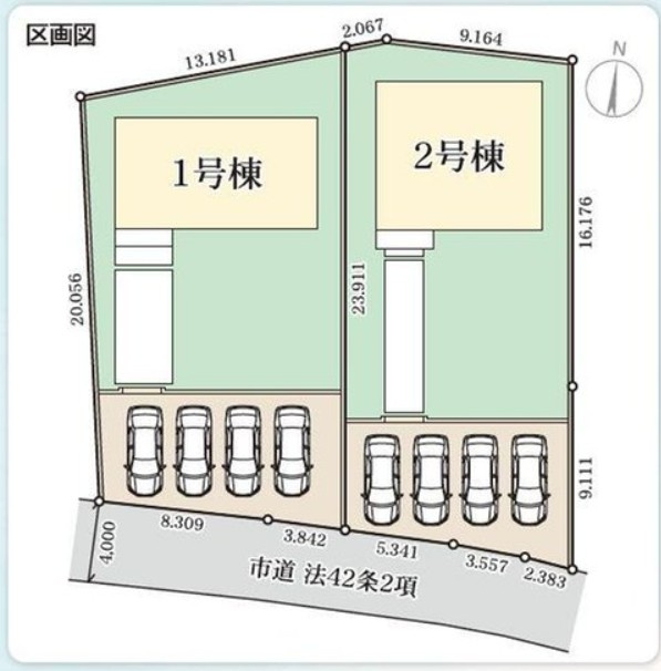 【平中神谷第9／全2棟　1号棟】　長期優良住宅　新築建売住宅！の区画図|区画図です。
