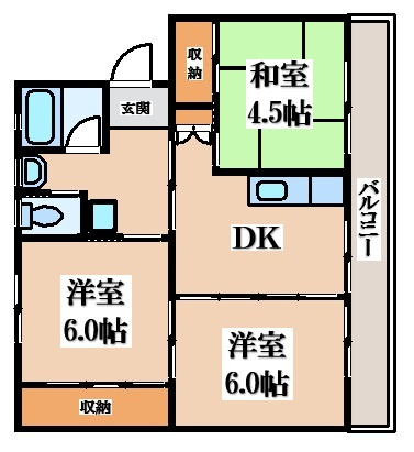 【間取り】 | ビレッジハウス西大寺