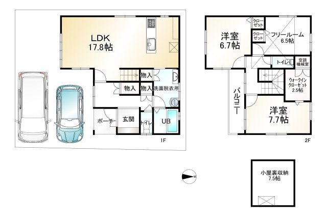【新築戸建】向日市鶏冠井町番田「西向日」2SLDKの間取り