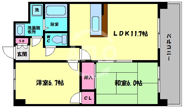 カサグランデ深江の間取り|カサグランデ深江　間取り