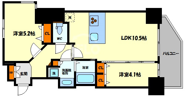 プレサンス天満橋チエロの間取り|プレサンス天満橋チエロ　間取り