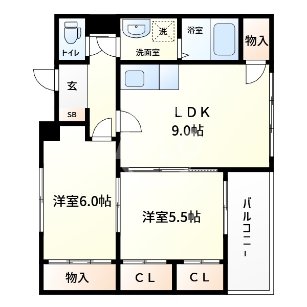 ルポンヴェール(東中本小学校区)の間取り|ルポンヴェール　間取り