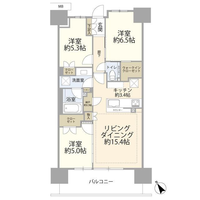 パークホームズＬａＬａ南船橋ステーションプレミア（０００６０５２）の間取り