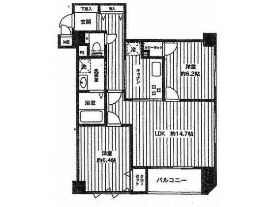 横浜市中区翁町２丁目の賃貸マンションの間取り
